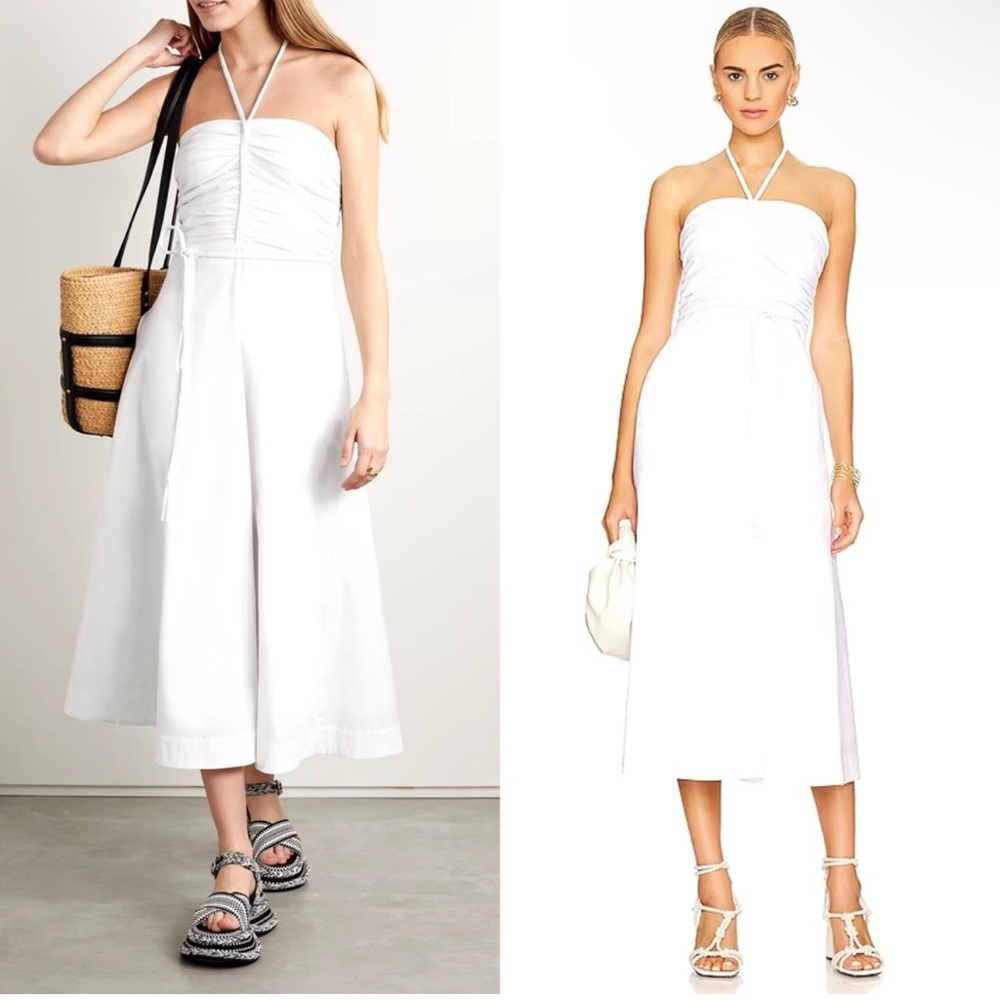 NWT Veronica Beard Tucker White Halter Midi Dress